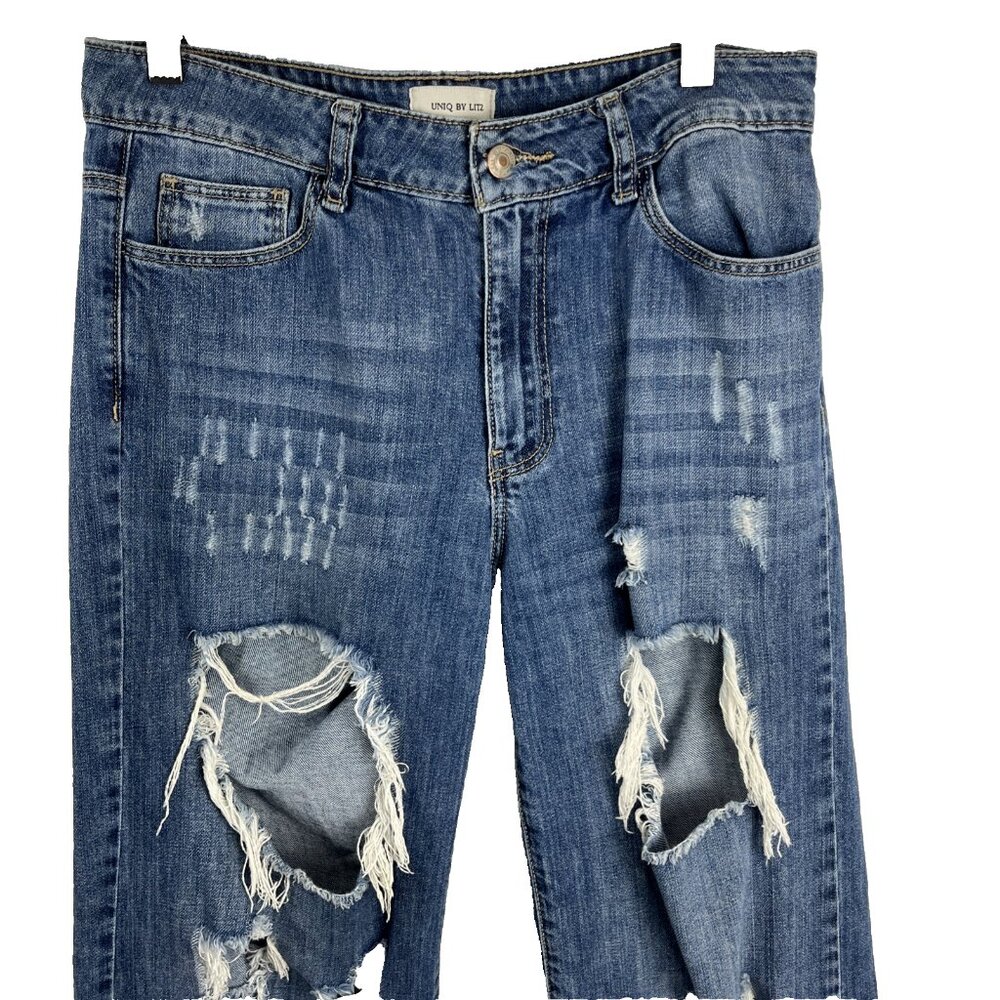 Uniq by Litz Distressed Flared Jeans Women's Size 27